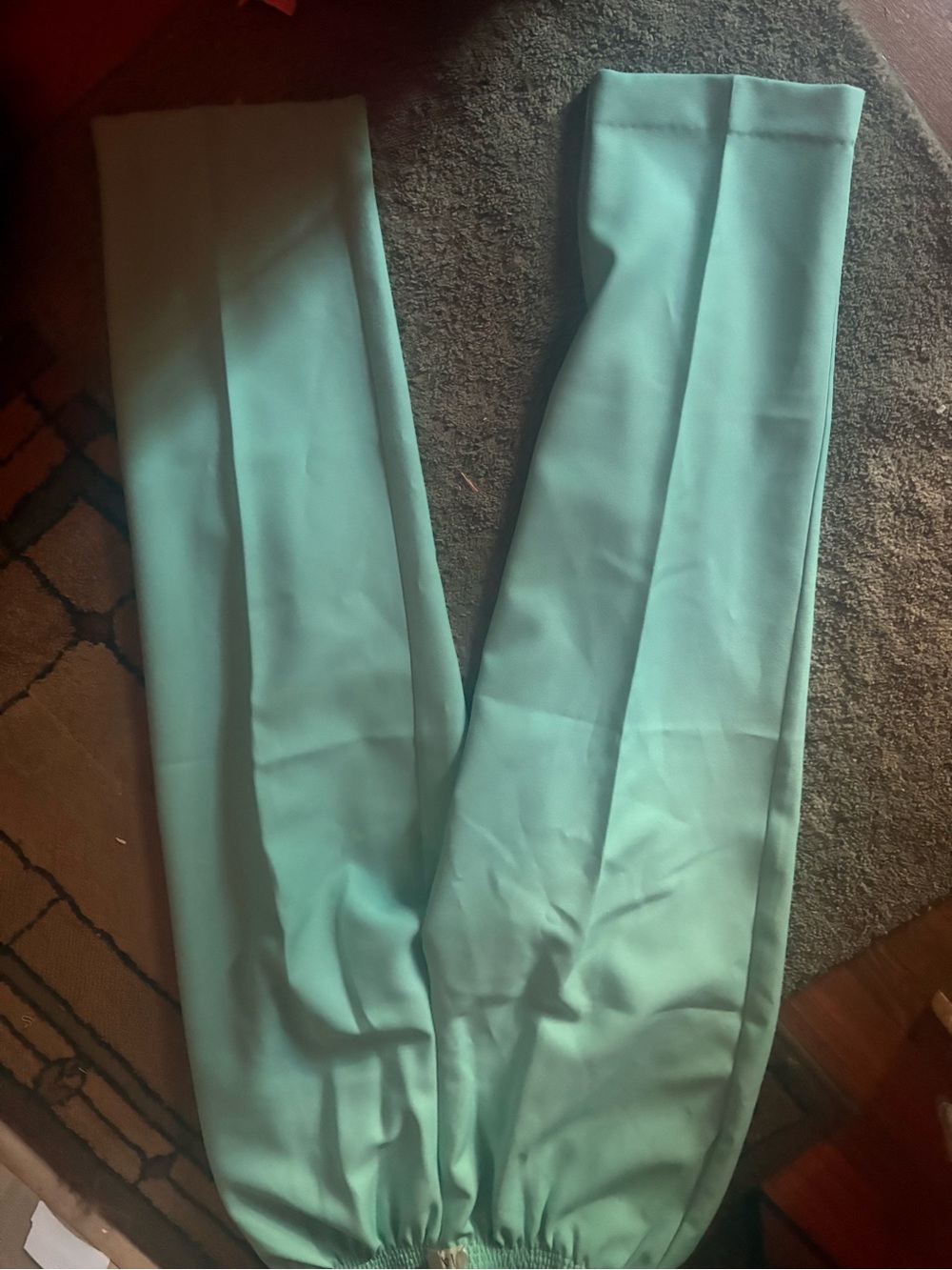 Women's High-Waist Wide Leg Pants in Mint Green large medium
